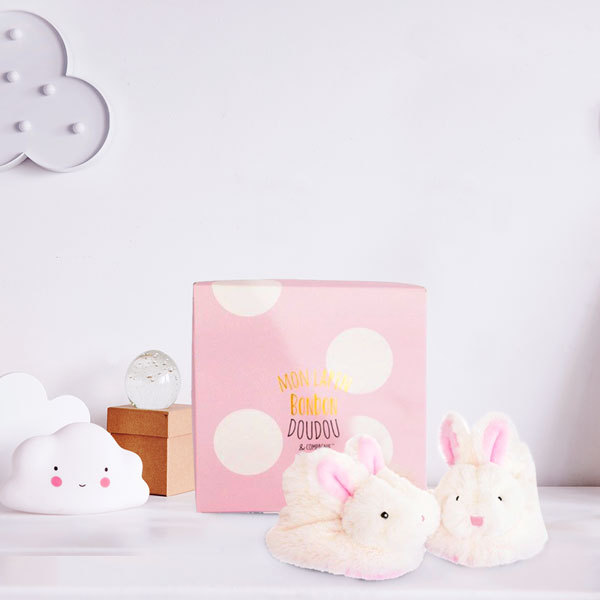 Chaussons roses lapin