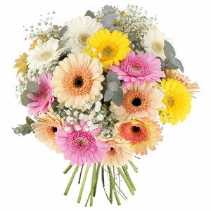 BOUQUET DE GERMINIS TONS PASTEL