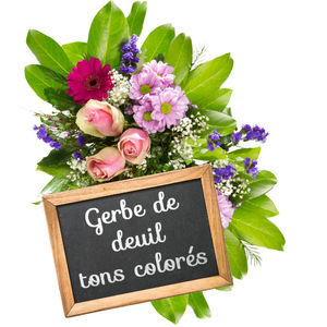 GERBE DE DEUIL COLOREE