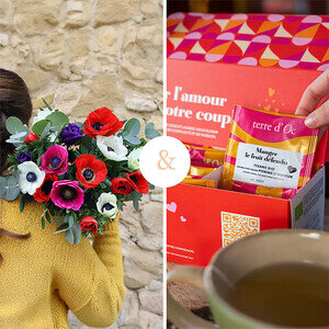 15 ANEMONES + INFUSIONS SENSORIELLES Bouquet anémones et jeu d'infusion