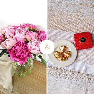 15 PIVOINES + CHOCOLATS OFFERTS