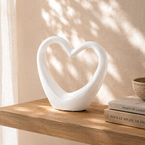 COEUR CERAMIQUE BLANC