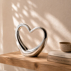COEUR CERAMIQUE ARGENT