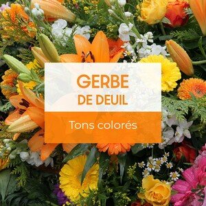 GERBE DE DEUIL COLOREE