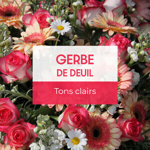 GERBE DE DEUIL TONS CLAIRS