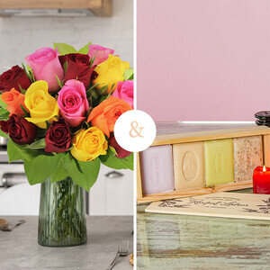 15 ROSES + 4 SAVONNETTES 15 ROSES + 4 SAVONNETTES