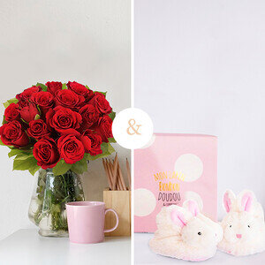 15 ROSES + CHAUSSONS