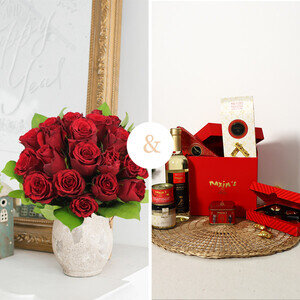 20 ROSES + COFFRET NOEL