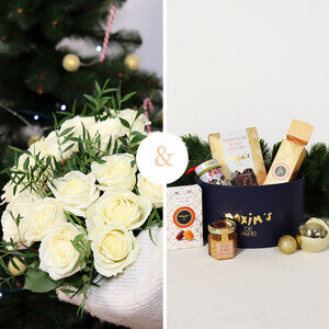 20 ROSES + COFFRET NOEL