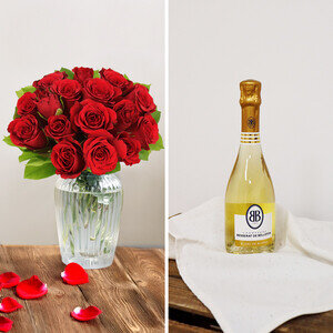 15 ROSES + CHAMPAGNE