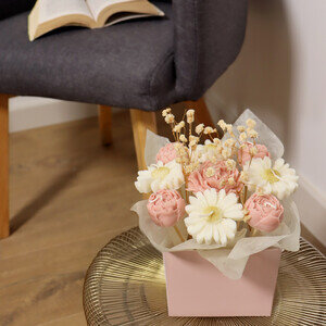 BOUQUET BOUGIES PIVOINES