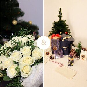 20 ROSES BLANCHES + COFFRET