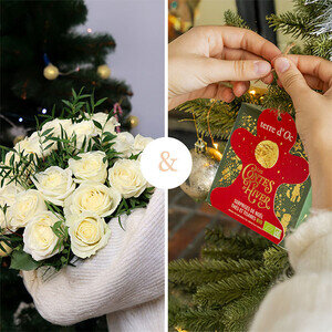 20 ROSES BLANCHES + THÉ DE NOËL 20 ROSES BLANCHES + THÉ DE NOËL