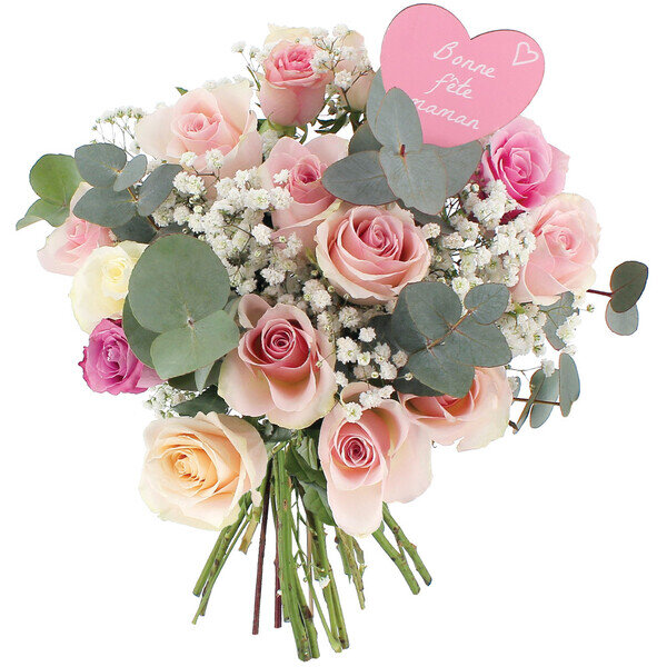 FLEUR DE ROSE + PIC BONNE FETE MAMAN