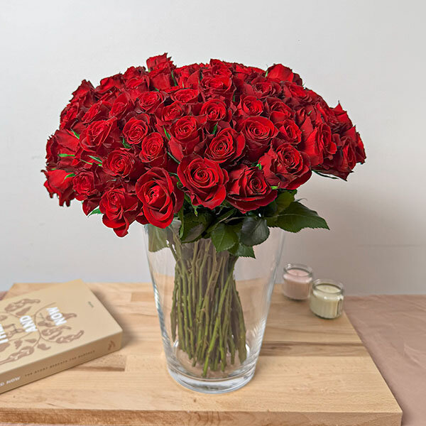 Bouquet 100 Roses Rouges Bouquet de 100 roses rouges - Livraison Express